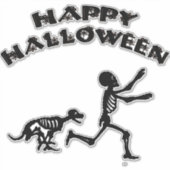 ハロウィンの少年と犬 シール (正面)