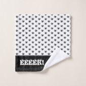 ハロウィンの巨大なくもパターン黒か白 バスタオルセット (ウォッシュタオル)