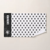 ハロウィンの巨大なくもパターン黒か白 バスタオルセット (ハンドタオル)