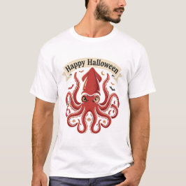 ハロウィンの巨大なイカ Tシャツ