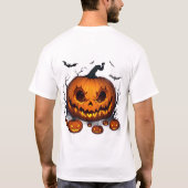 ハロウィンの巨大カボチャの光る目 👻 Tシャツ (裏面)