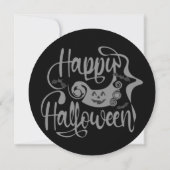ハロウィンの幸せなコウモリとランタン 招待状 (裏面)