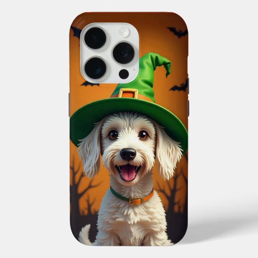 ハロウィンの幸せな子犬 かわいいお化けの雰囲気 Case-Mate iPhoneケース (裏面)