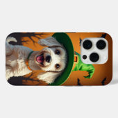 ハロウィンの幸せな子犬 かわいいお化けの雰囲気 Case-Mate iPhoneケース (裏面 (横))