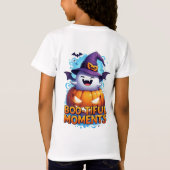 ハロウィンの幽霊とかぼちゃとコウモリ Tシャツ (裏面)