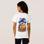 ハロウィンの幽霊とかぼちゃとコウモリ Tシャツ (裏面フル)