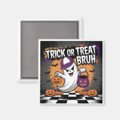 ハロウィンの幽霊とかぼちゃの面白グッズ マグネット (正面/裏面)