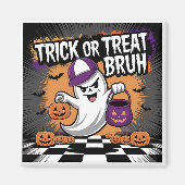 ハロウィンの幽霊とかぼちゃの面白グッズ マグネット (正面)