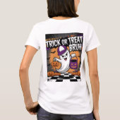 ハロウィンの幽霊とかぼちゃの面白グッズ Tシャツ (裏面)