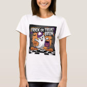 ハロウィンの幽霊とかぼちゃの面白グッズ Tシャツ (正面)