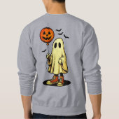 ハロウィンの幽霊とカボチャバルーン スウェットシャツ (裏面)