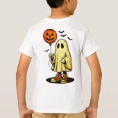 ハロウィンの幽霊とカボチャバルーン Tシャツ (裏面)