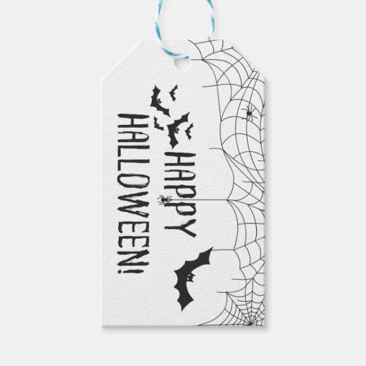ハロウィンの幽霊とコウモリ ギフトタグ (正面)