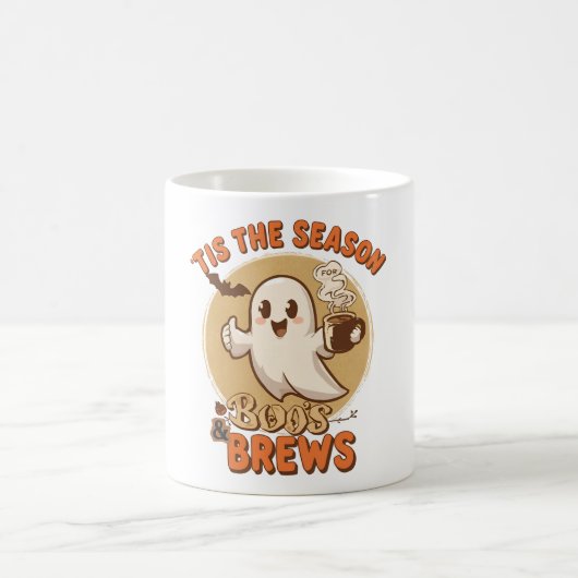ハロウィンの幽霊とコーヒー コーヒーマグカップ (中央)
