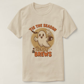ハロウィンの幽霊とコーヒー Tシャツ