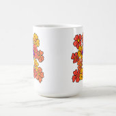 ハロウィンの幽霊と秋の花 コーヒーマグカップ (中央)