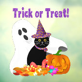 ハロウィンの幽霊と黒猫  ウィンドウサイン (シート3)