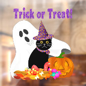 ハロウィンの幽霊と黒猫  ウィンドウサイン (シート2)