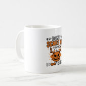 ハロウィンの幽霊のかぼちゃの名言ベクターデザイン_ コーヒーマグカップ (正面左)