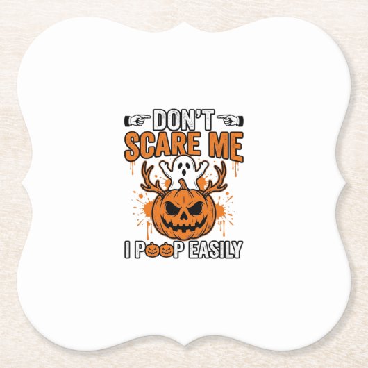 ハロウィンの幽霊のかぼちゃの名言ベクターデザイン_ ペーパーコースター (正面)