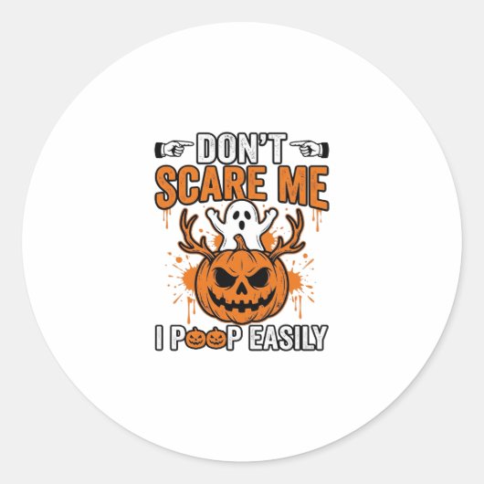 ハロウィンの幽霊のかぼちゃの面白い引用ベクター デザイン_ ラウンドシール (正面)