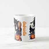 ハロウィンの幽霊のかぼちゃ コーヒーマグカップ (中央)