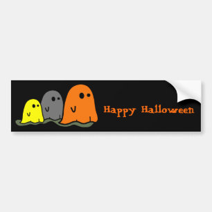 ハロウィンの幽霊のかわいいバンパーステッカー バンパーステッカー