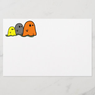 ハロウィンの幽霊のかわいい文房具 便箋