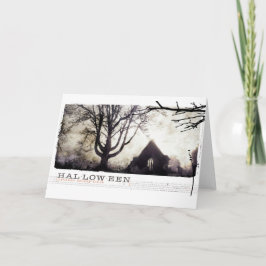 ハロウィンの幽霊のよく出るなゴシック様式墓地の写真 カード