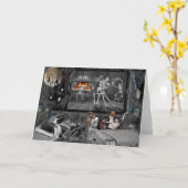 ハロウィンの幽霊のよく出るなドライブ・イン カード (黄色い花)