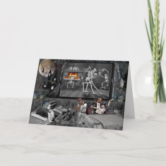 ハロウィンの幽霊のよく出るなドライブ・イン カード (正面)