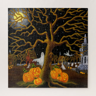 ハロウィンの幽霊のよく出るな村 ジグソーパズル