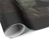 ハロウィンの幽霊のよく出る背景に家と墓 ラッピングペーパー (ロールコーナー)