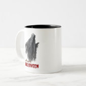 ハロウィンの幽霊のアクセント コーヒーマグ ツートーンマグカップ (正面左)