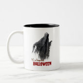 ハロウィンの幽霊のアクセント コーヒーマグ ツートーンマグカップ (左)