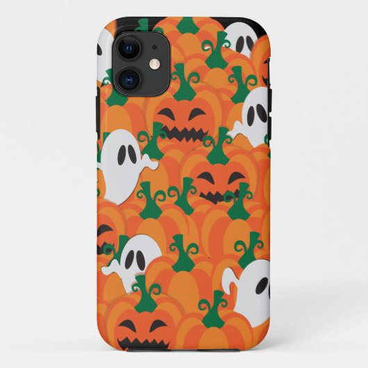 ハロウィンの幽霊の不気味なカボチャ畑 Case-Mate iPhoneケース (裏面)