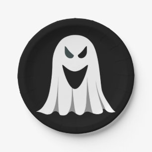 ハロウィンの幽霊の漫画のイラストレーション02 ペーパープレート