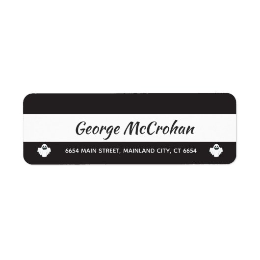 ハロウィンの幽霊の返送先住所 ラベル (正面)