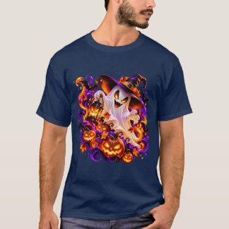 ハロウィンの幽霊の魔女 Tシャツ