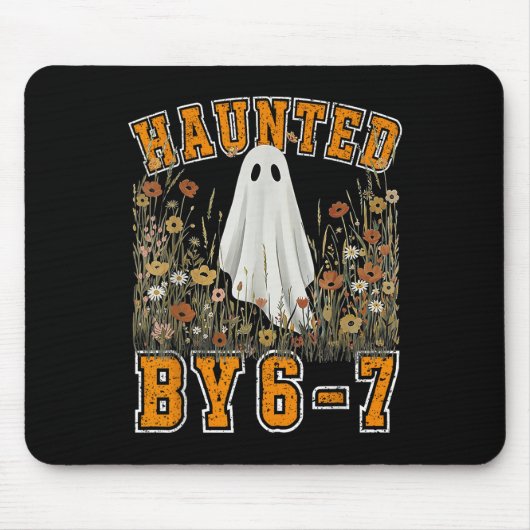 ハロウィンの幽霊の6の7のミーム 67 スケルトンの手 マウスパッド (正面)