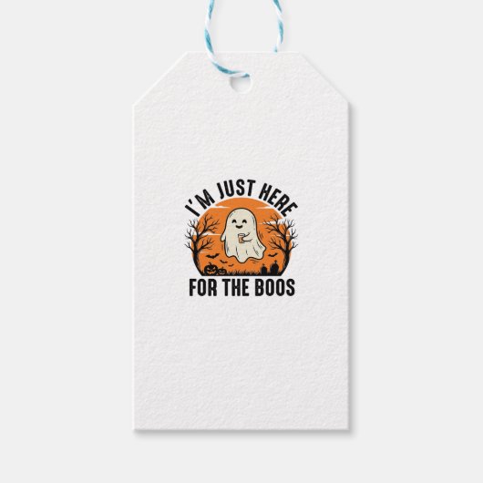 ハロウィンの幽霊のTシャツ おばけの日にブーってやる ギフトタグ (正面)