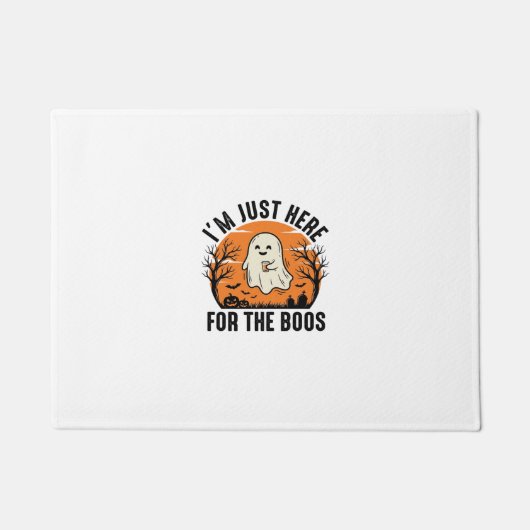 ハロウィンの幽霊のTシャツ おばけの日にブーってやる ドアマット (正面)
