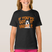 ハロウィンの幽霊を楽しもう - 面白いハロウィンデザイン Tシャツ (正面)