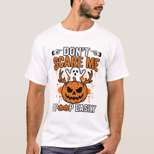 ハロウィンの幽霊カボチャの面白い引用ベクター デザイン_ Tシャツ (正面)