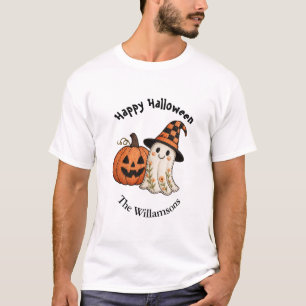 ハロウィンの幽霊カボチャ Tシャツ