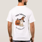 ハロウィンの幽霊カボチャ Tシャツ (裏面)