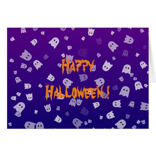 ハロウィンの幽霊グリーティングカード (正面横)