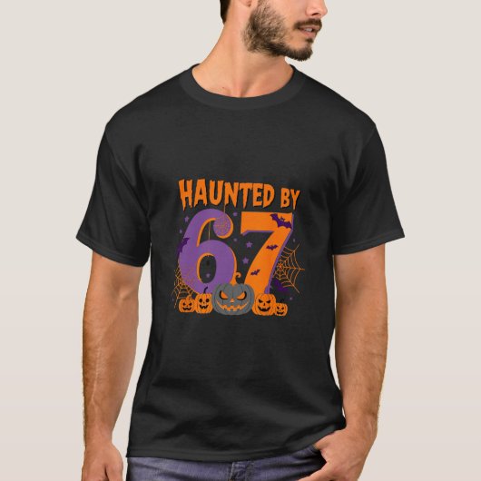 ハロウィンの幽霊スケルトン 67 Tシャツ (正面)