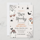 ハロウィンの幽霊2歳の誕生日 招待状 (正面)