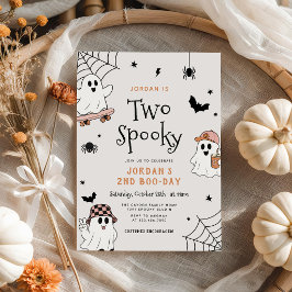 ハロウィンの幽霊2歳の誕生日 招待状